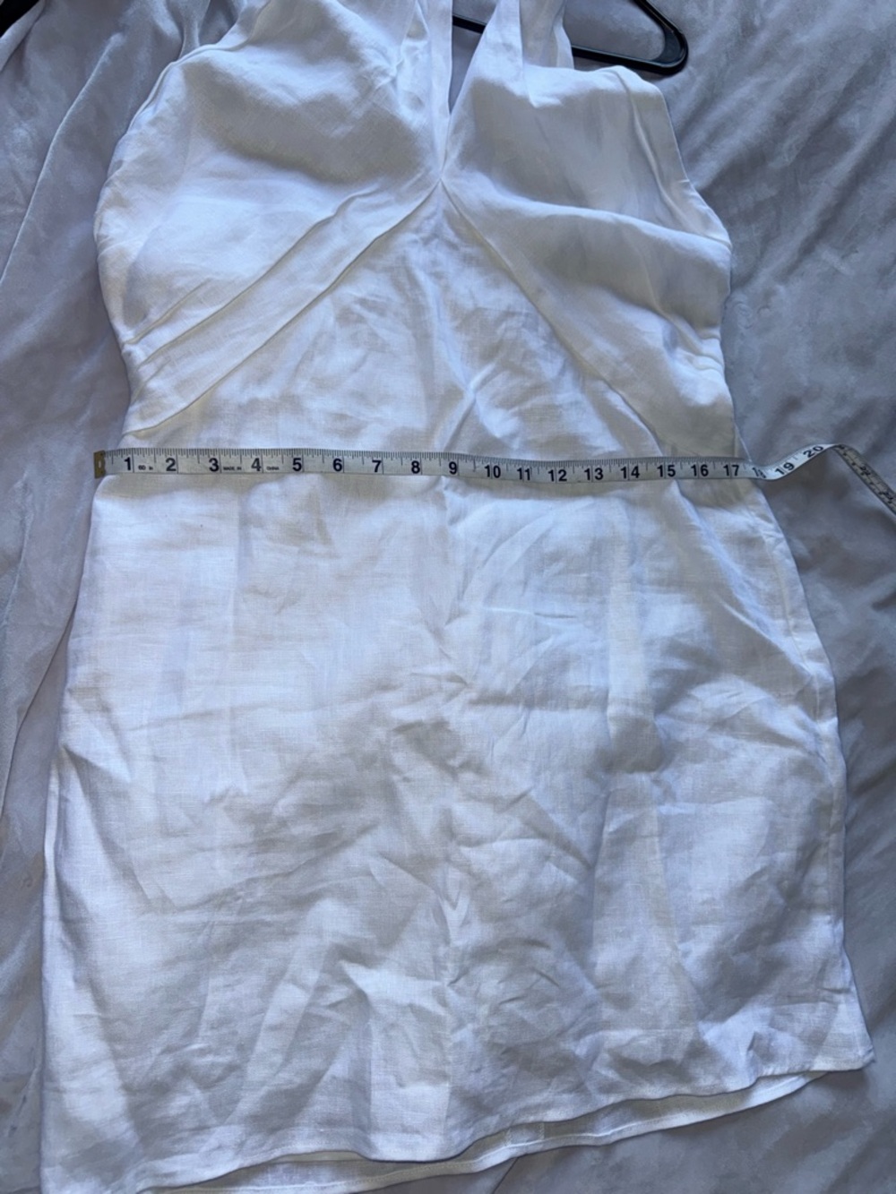 NWT Reformation Samira 100% Linen Halter Mini Dress White Size 12 Backless - Picture 5 of 7
